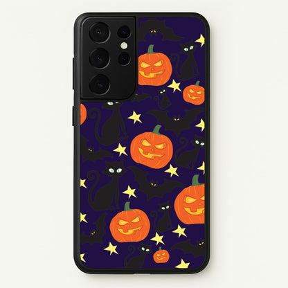 Pumpkin And Cats - Halloween  - Halloween Phone Case for Galaxy S21 Ultra