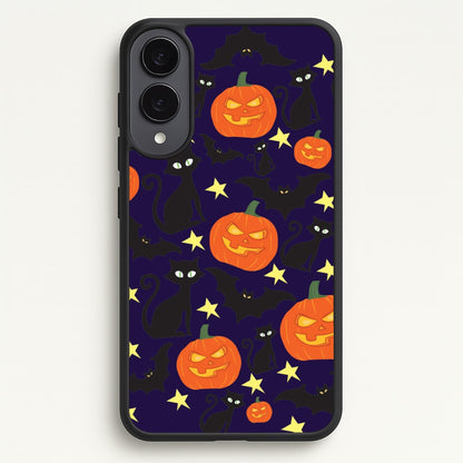 Pumpkin And Cats - Halloween  - Halloween Phone Case for Galaxy S25 Edge