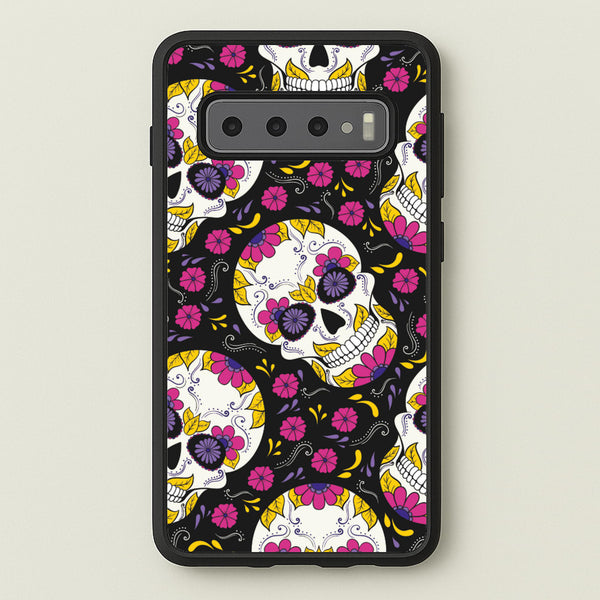 Calavera Pattern - Halloween  - Halloween Phone Case for Galaxy S10 Plus