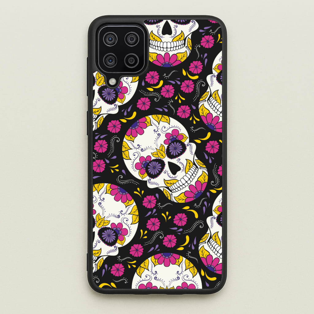 Calavera Pattern - Halloween  - Halloween Phone Case for Galaxy A12