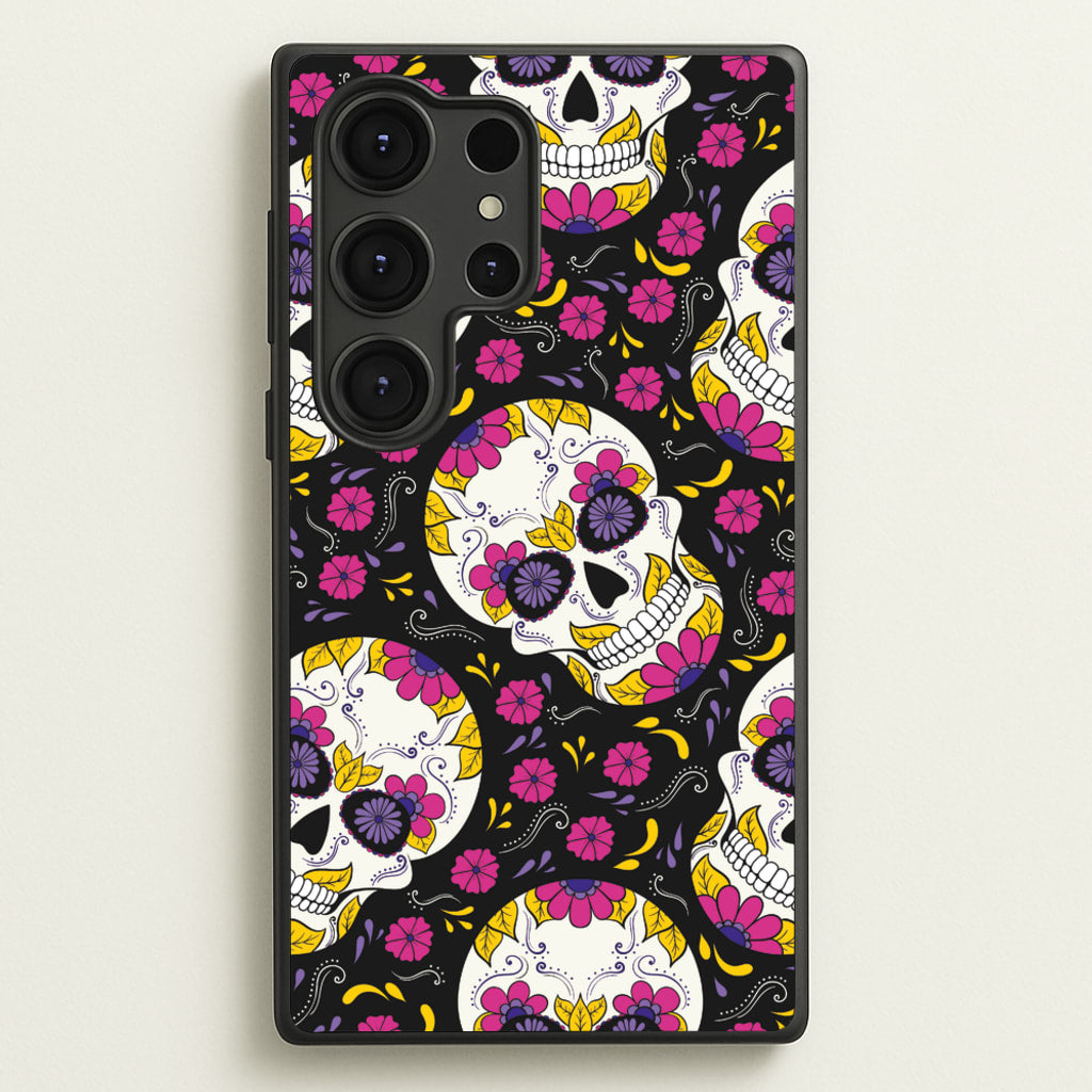 Calavera Pattern - Halloween  - Halloween Phone Case for Galaxy S25 Ultra