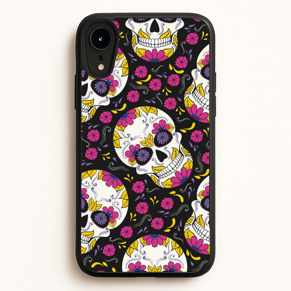 Calavera Pattern - Halloween  - Halloween Phone Case for iPhone XR