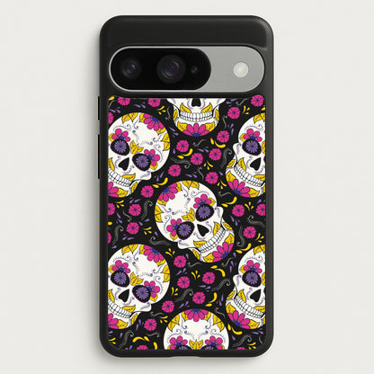 Calavera Pattern - Halloween Phone Case for Google Pixel 10 / 10 Pro