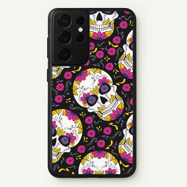 Calavera Pattern - Halloween  - Halloween Phone Case for Galaxy S21 Ultra