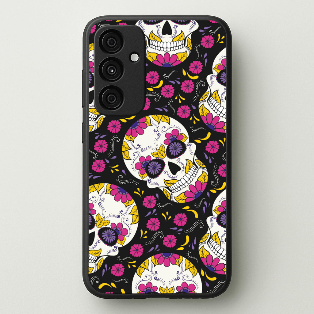 Calavera Pattern - Halloween  - Halloween Phone Case for Galaxy A35