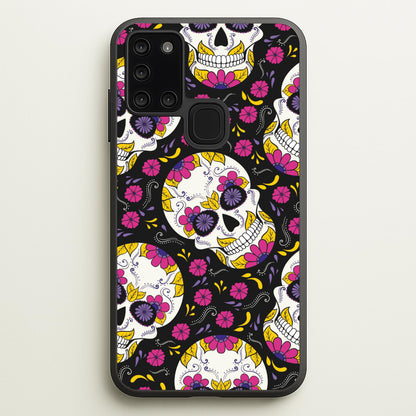 Calavera Pattern - Halloween  - Halloween Phone Case for Galaxy A21s