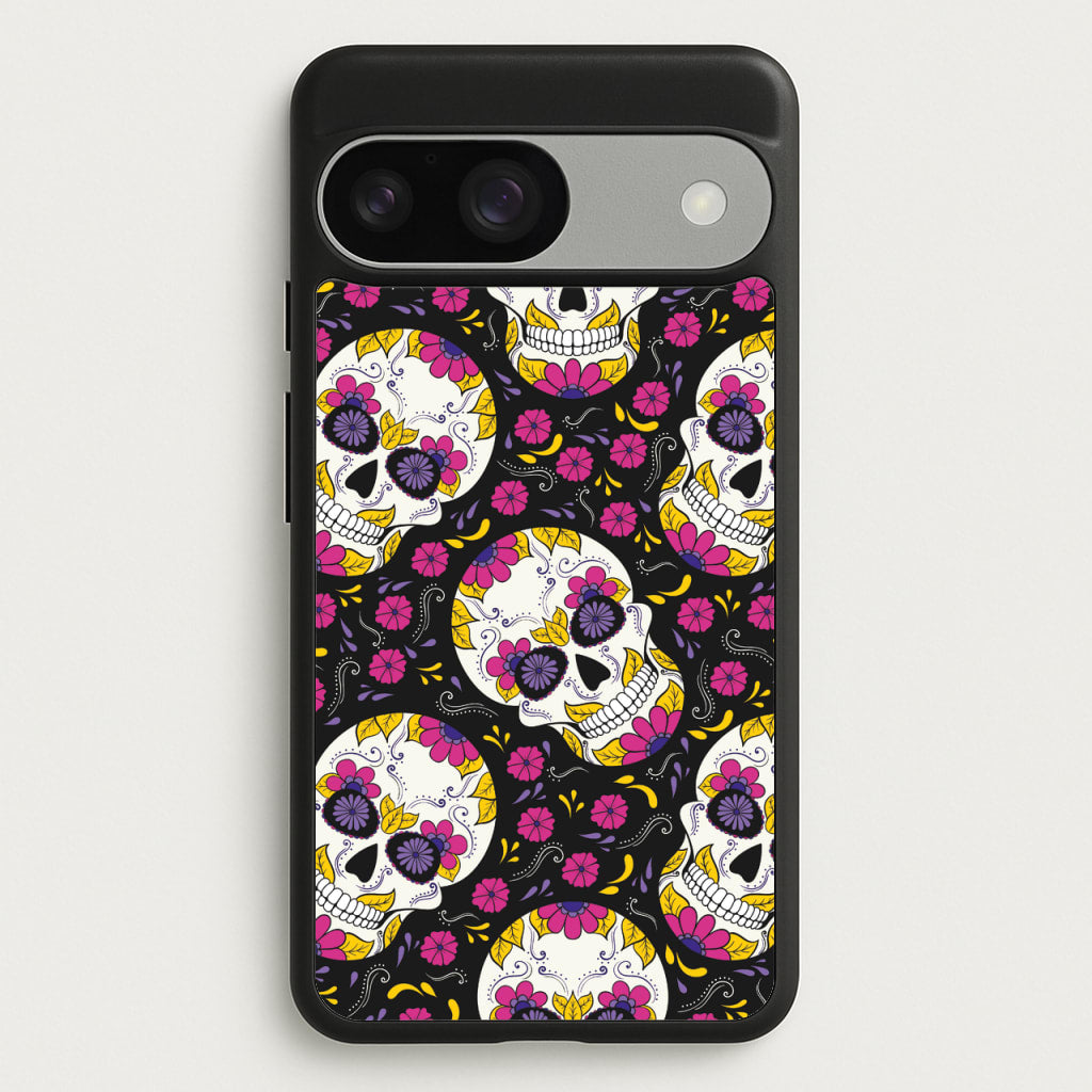 Calavera Pattern - Halloween  - Halloween Phone Case for Google Pixel 9 / 9 Pro