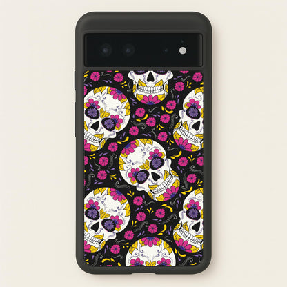 Calavera Pattern - Halloween  - Halloween Phone Case for Google Pixel 6