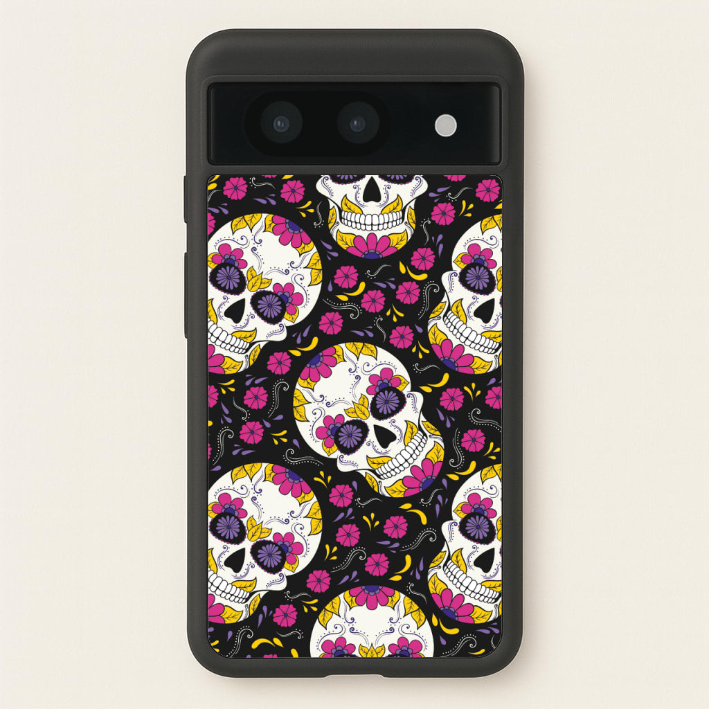 Calavera Pattern - Halloween  - Halloween Phone Case for Google Pixel 8a