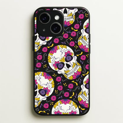 Calavera Pattern - Halloween  - Halloween Phone Case for iPhone 15