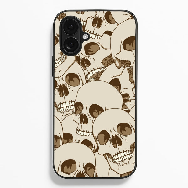Skull Pattern - Halloween  - Halloween Phone Case for iPhone 16 Plus