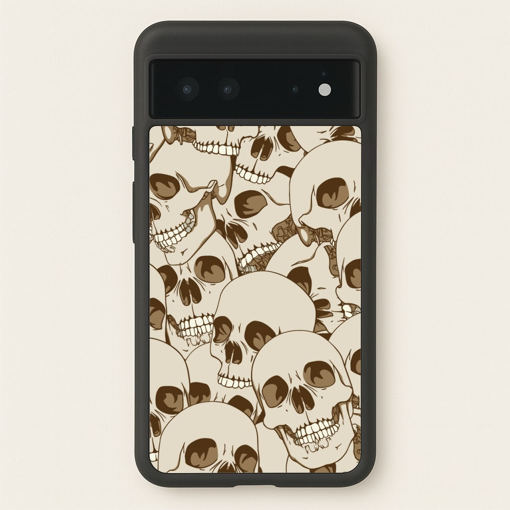 Skull Pattern - Halloween  - Halloween Phone Case for Google Pixel 6