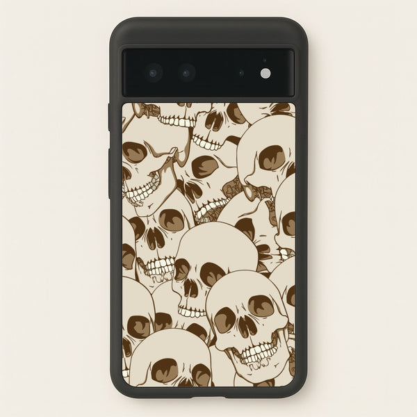 Skull Pattern - Halloween  - Halloween Phone Case for Google Pixel 6