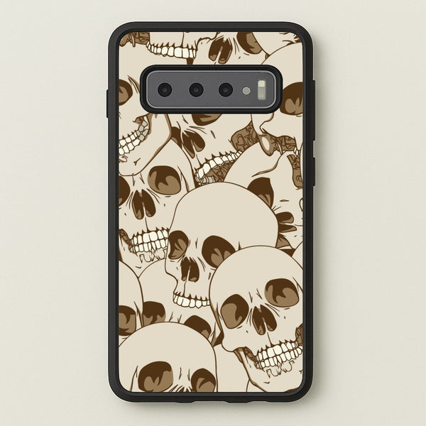 Skull Pattern - Halloween  - Halloween Phone Case for Galaxy S10