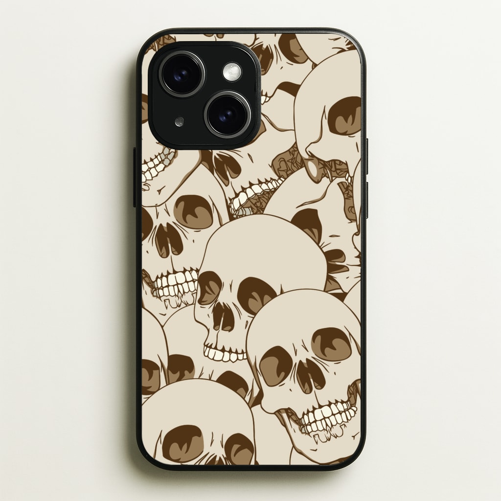 Skull Pattern - Halloween  - Halloween Phone Case for iPhone 15