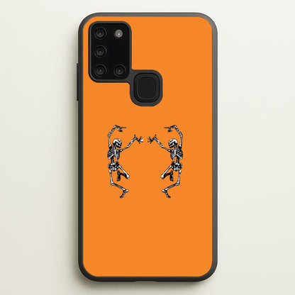 Dancing Skeletons - Halloween  - Halloween Phone Case for Galaxy A21s