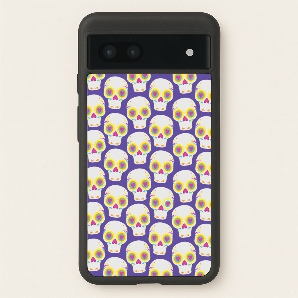 Skull Pattern - Halloween  - Halloween Phone Case for Google Pixel 6a