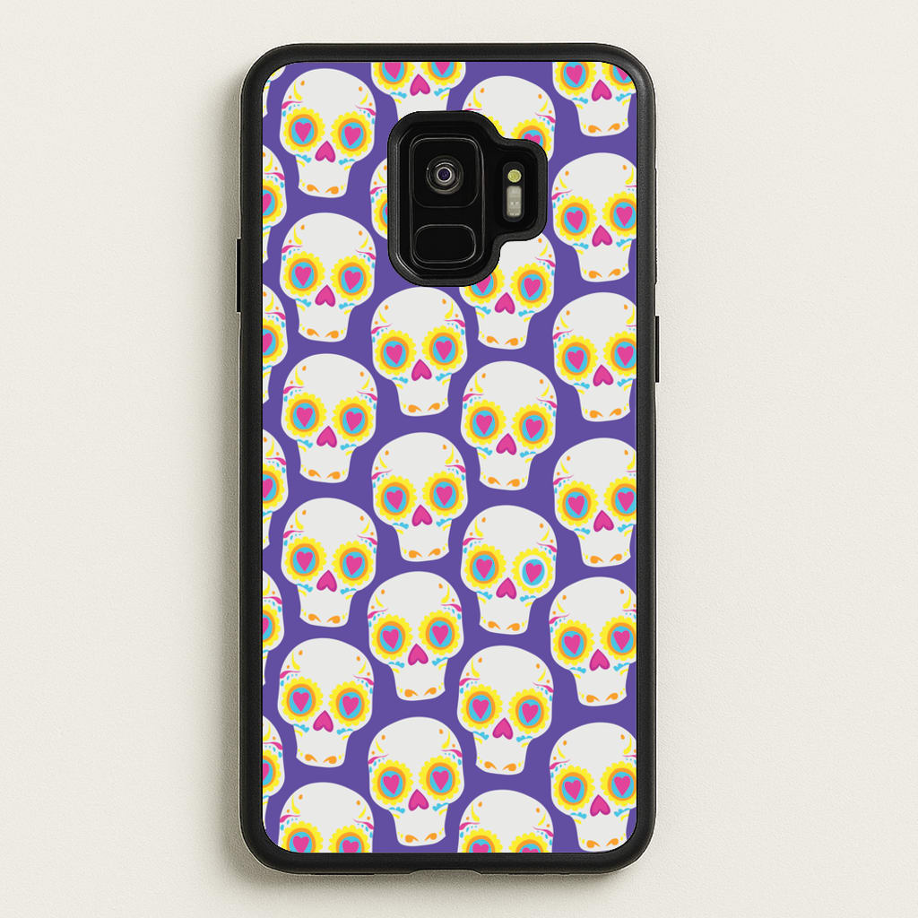 Skull Pattern - Halloween  - Halloween Phone Case for Galaxy S9