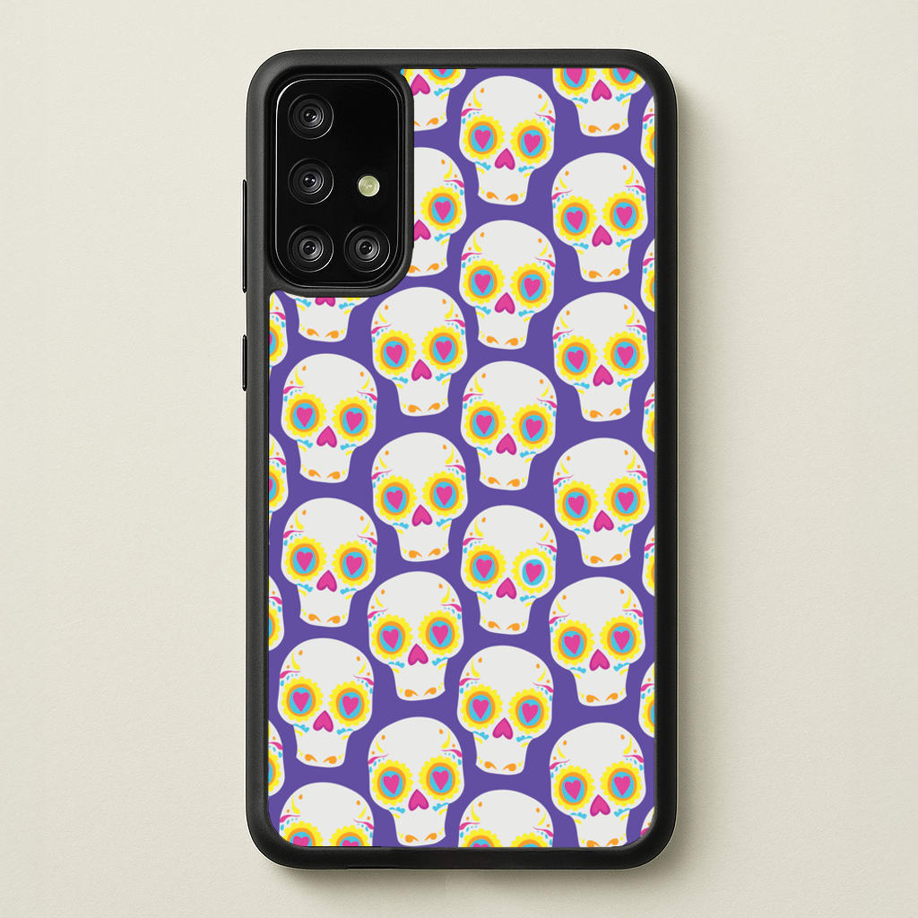 Skull Pattern - Halloween  - Halloween Phone Case for Galaxy A71