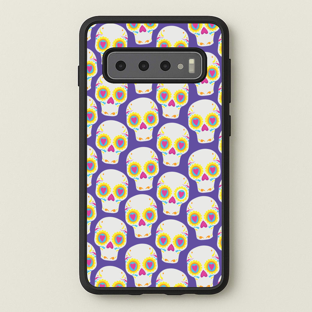 Skull Pattern - Halloween  - Halloween Phone Case for Galaxy S10