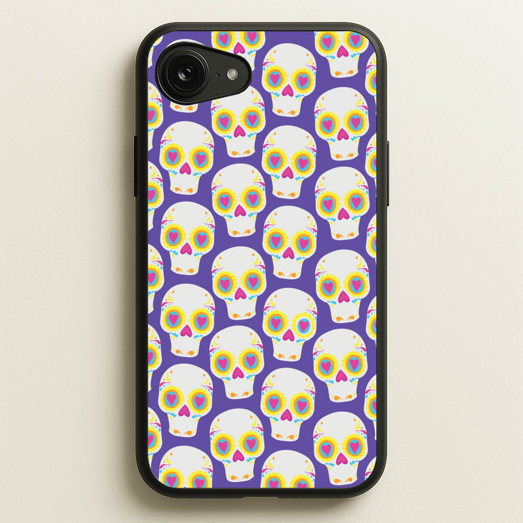 Skull Pattern - Halloween  - Halloween Phone Case for iPhone 16e