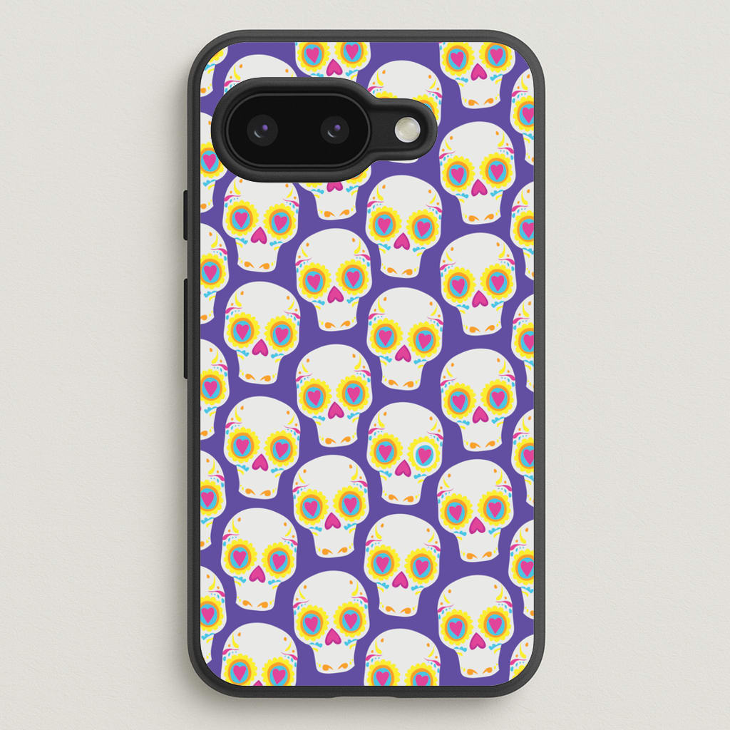 Skull Pattern - Halloween  - Halloween Phone Case for Google Pixel 9a