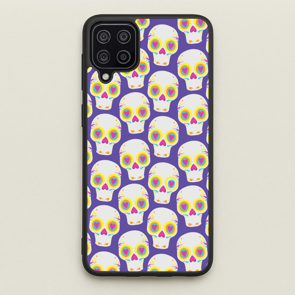 Skull Pattern - Halloween  - Halloween Phone Case for Galaxy A12
