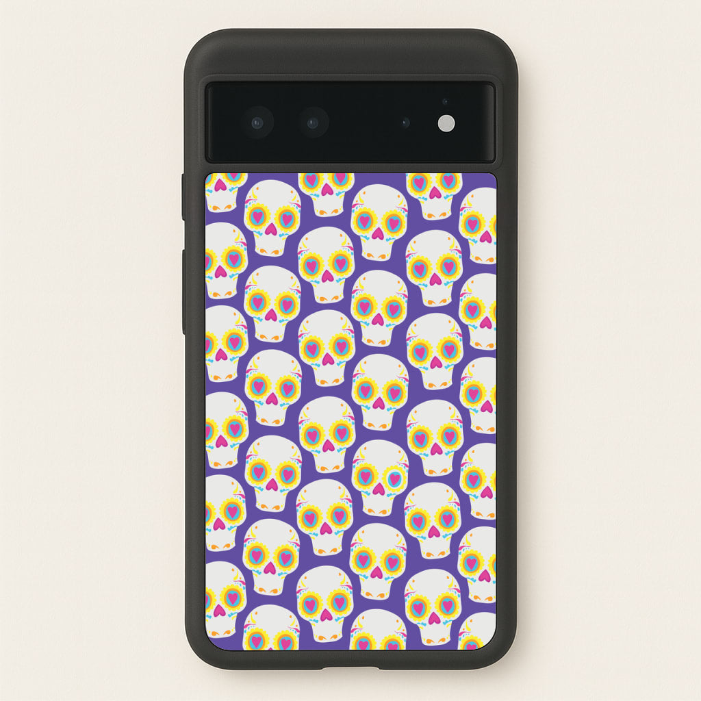 Skull Pattern - Halloween  - Halloween Phone Case for Google Pixel 6