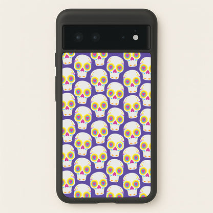Skull Pattern - Halloween  - Halloween Phone Case for Google Pixel 6