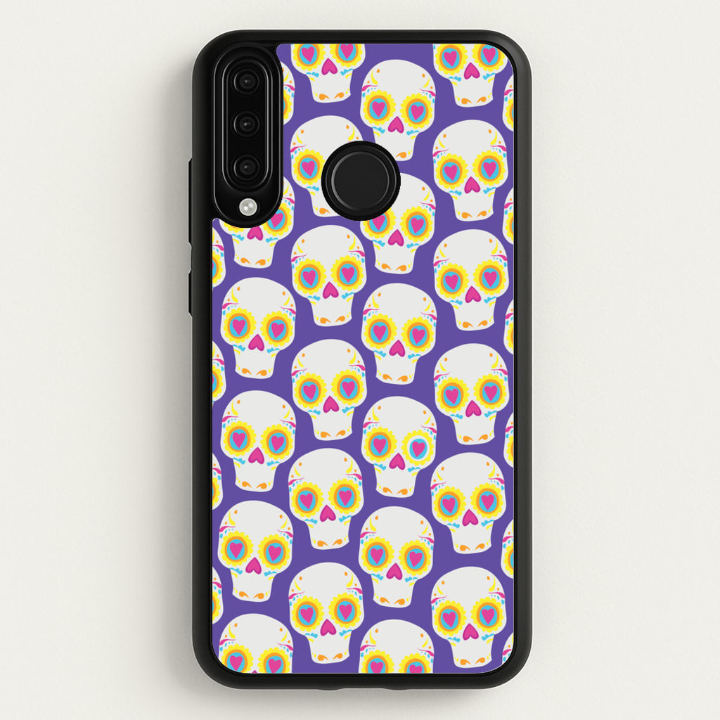 Skull Pattern - Halloween  - Halloween Phone Case for Huawei P30 Lite