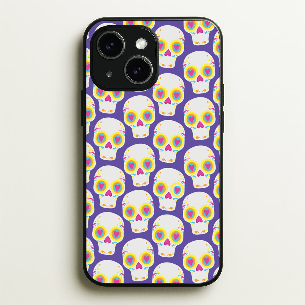 Skull Pattern - Halloween  - Halloween Phone Case for iPhone 15 Plus