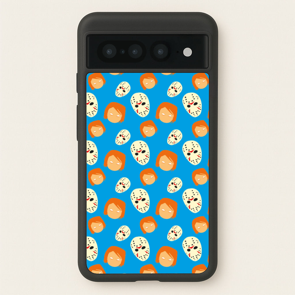 Chucky And Jason Pattern - Halloween  - Halloween Phone Case for Google Pixel 7 Pro