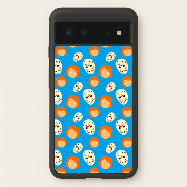 Chucky And Jason Pattern - Halloween  - Halloween Phone Case for Google Pixel 6
