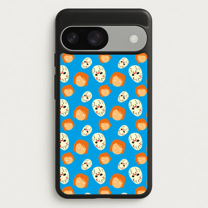 Chucky And Jason Pattern - Halloween  - Halloween Phone Case for Google Pixel 9 / 9 Pro