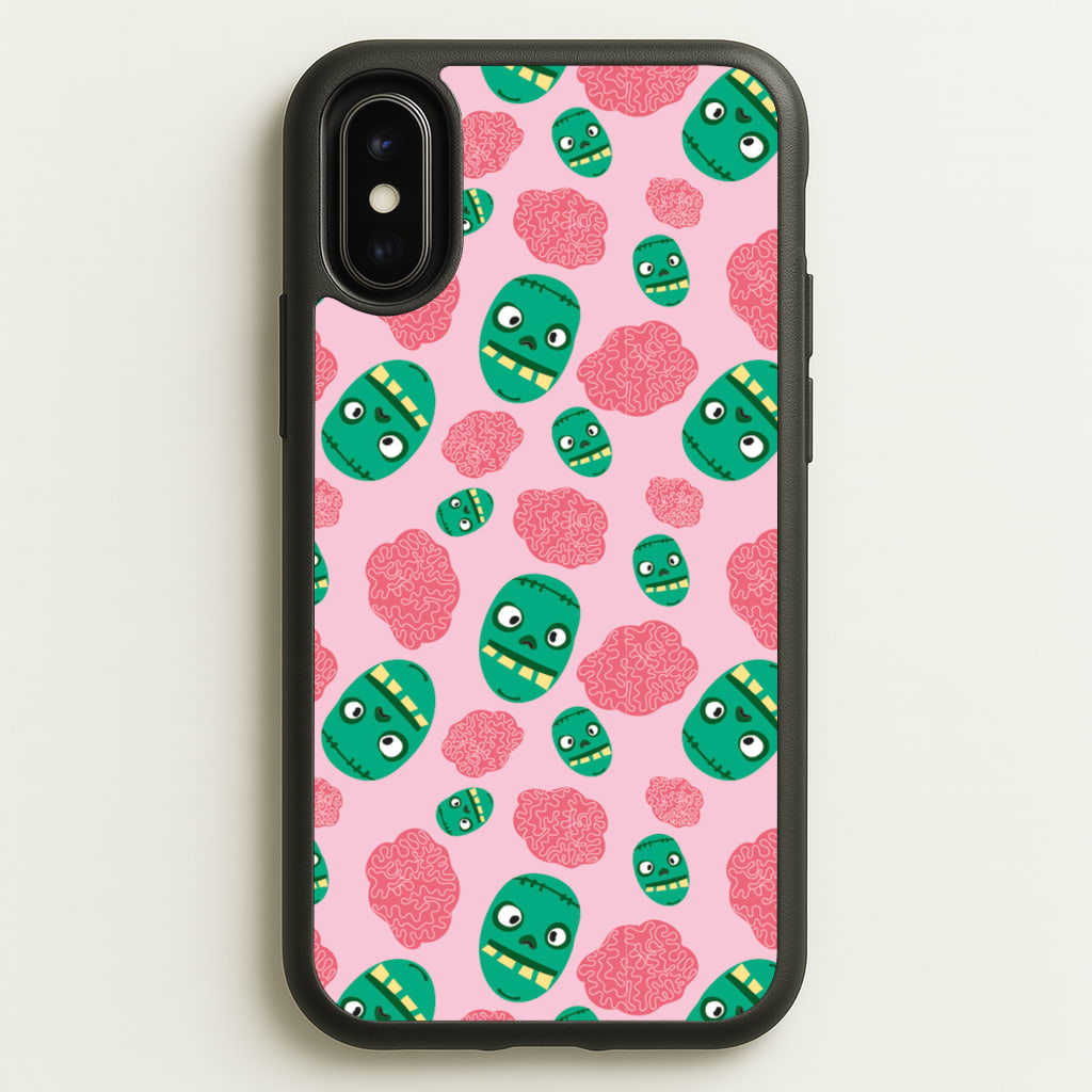 Frankenstein And Brains - Halloween  - Halloween Phone Case for iPhone X / XS