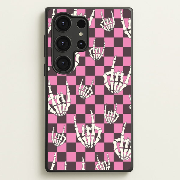 Rock On Skeleton  - Halloween Phone Case for Galaxy S25 Ultra