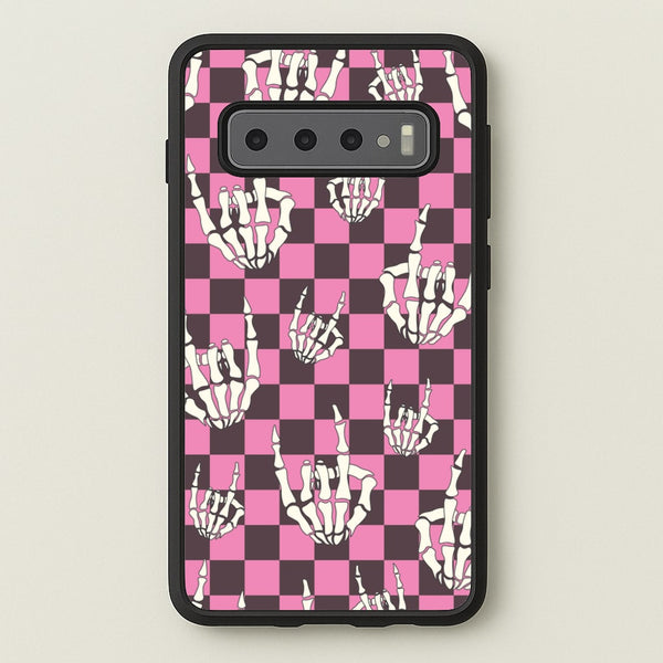 Rock On Skeleton  - Halloween Phone Case for Galaxy S10