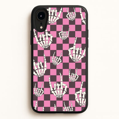 Rock On Skeleton  - Halloween Phone Case for iPhone XR