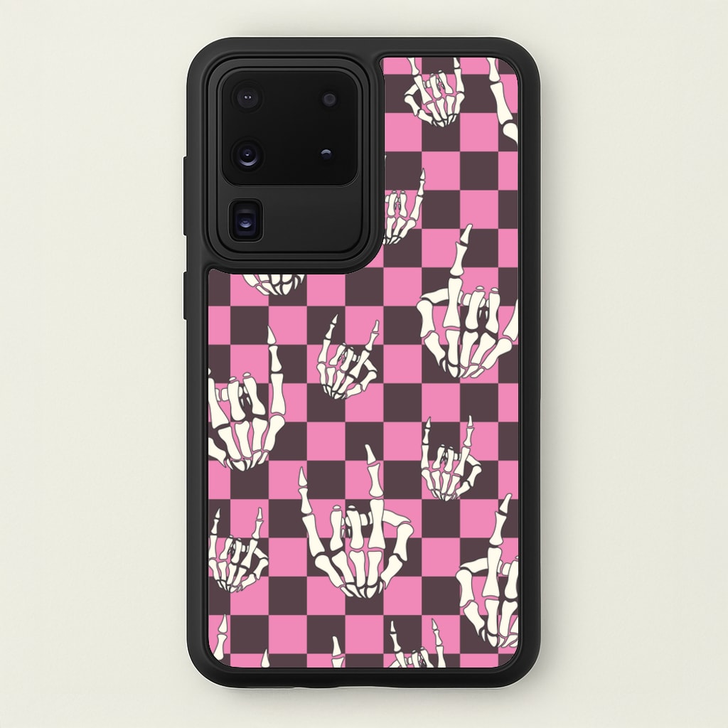 Rock On Skeleton  - Halloween Phone Case for Galaxy S20 Ultra
