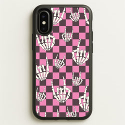 Rock On Skeleton  - Halloween Phone Case for iPhone X / XS