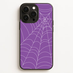 Purple Cobweb Pattern  - Halloween Phone Case for iPhone 16 Pro Max