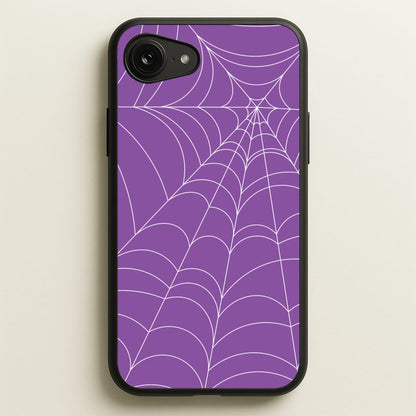 Purple Cobweb Pattern  - Halloween Phone Case for iPhone 16e