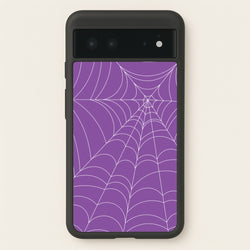 Purple Cobweb Pattern  - Halloween Phone Case for Google Pixel 6