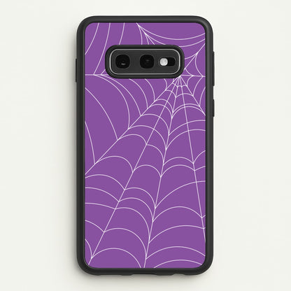 Purple Cobweb Pattern  - Halloween Phone Case for Galaxy S10e