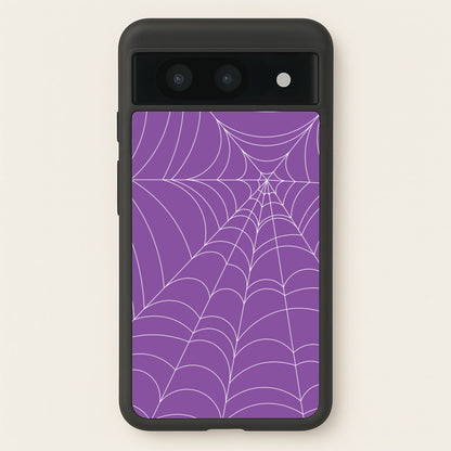 Purple Cobweb Pattern  - Halloween Phone Case for Google Pixel 8a