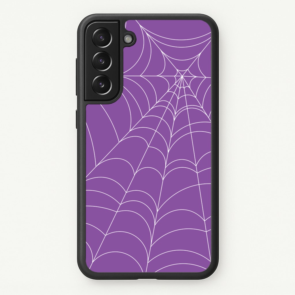 Purple Cobweb Pattern  - Halloween Phone Case for Galaxy S21 Plus