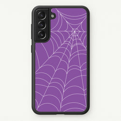 Purple Cobweb Pattern  - Halloween Phone Case for Galaxy S21 Plus