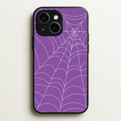 Purple Cobweb Pattern  - Halloween Phone Case for iPhone 15 Plus
