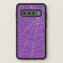 Purple Cobweb Pattern  - Halloween Phone Case for Galaxy S10