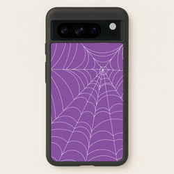 Purple Cobweb Pattern  - Halloween Phone Case for Google Pixel 8 Pro